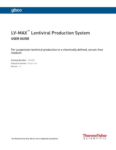 lentiviral production system manual.